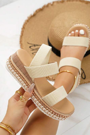 light beige women's strappy sandals 