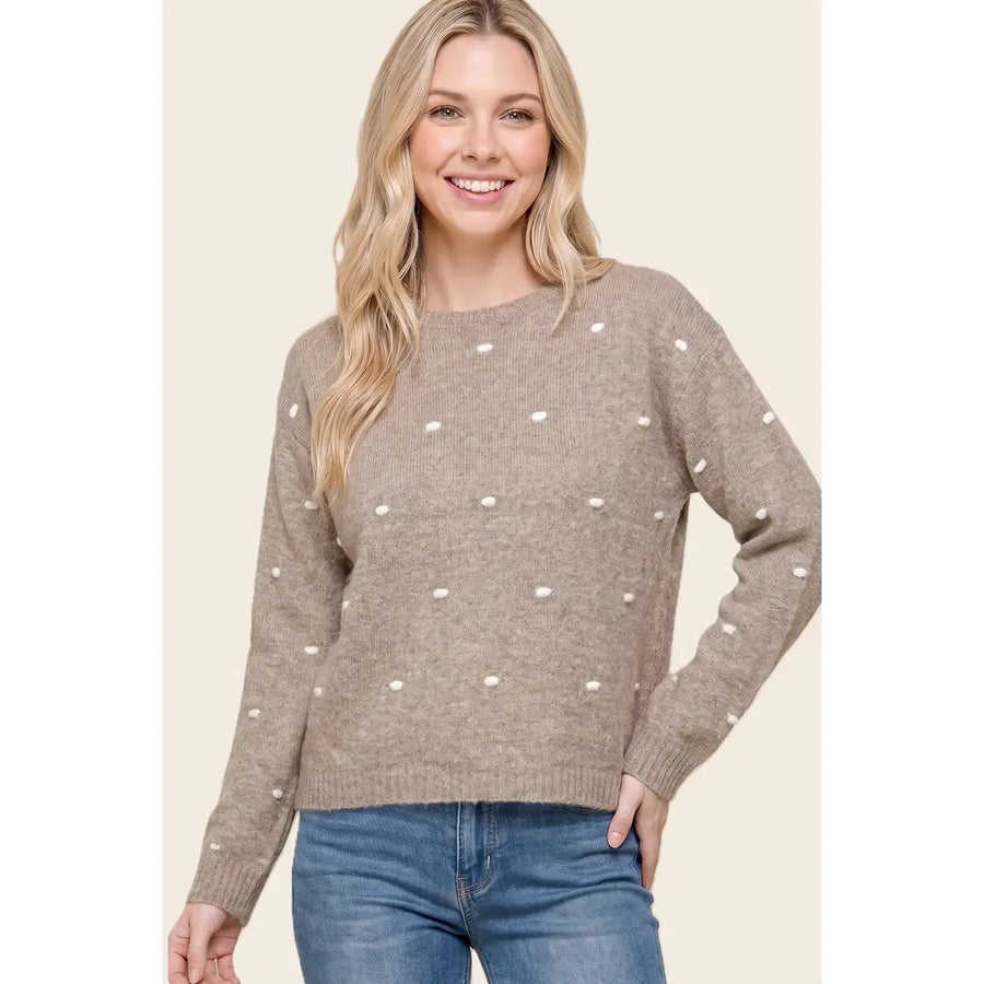 WANDA FUZZY DOT SWEATER