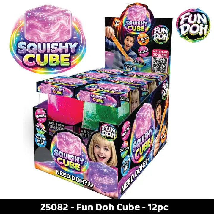 Fun Doh Squish & Squeeze Sparkle Cube Fidget T