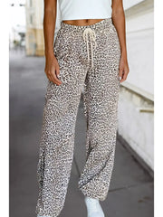Leopard Drawstring Loose Pants
