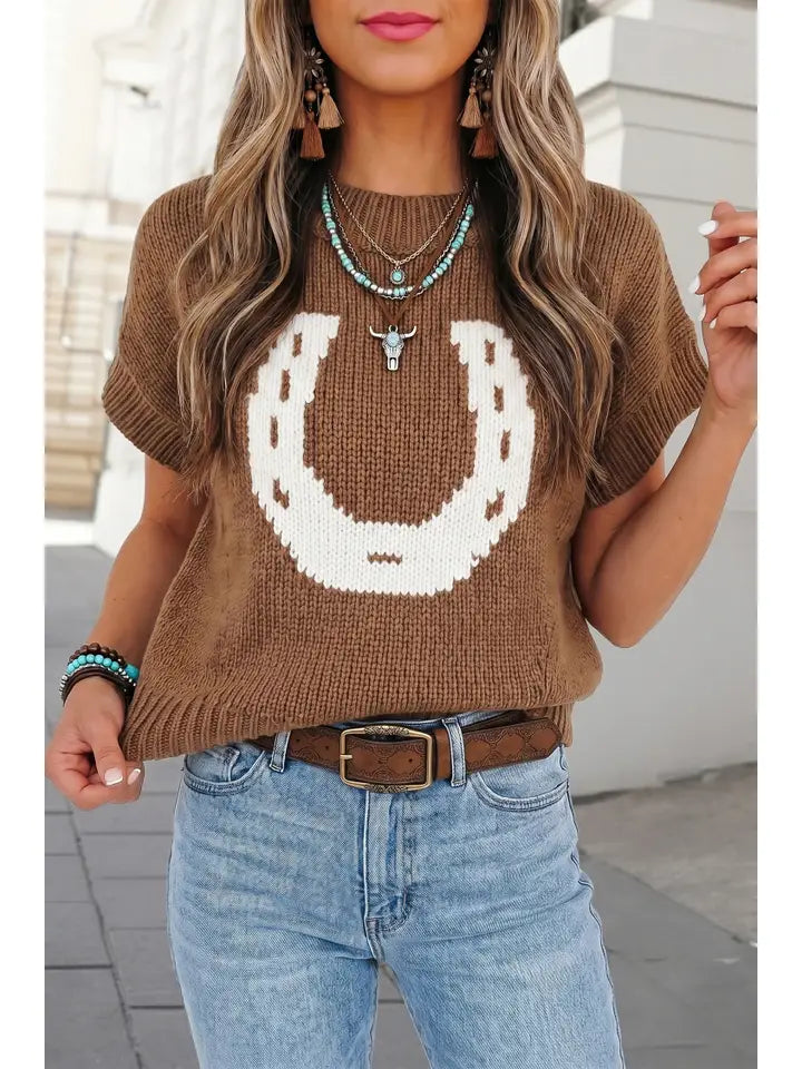 Western Horse Knit T-Shirt