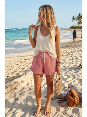 GINGHAM RUFFLE SHORTS