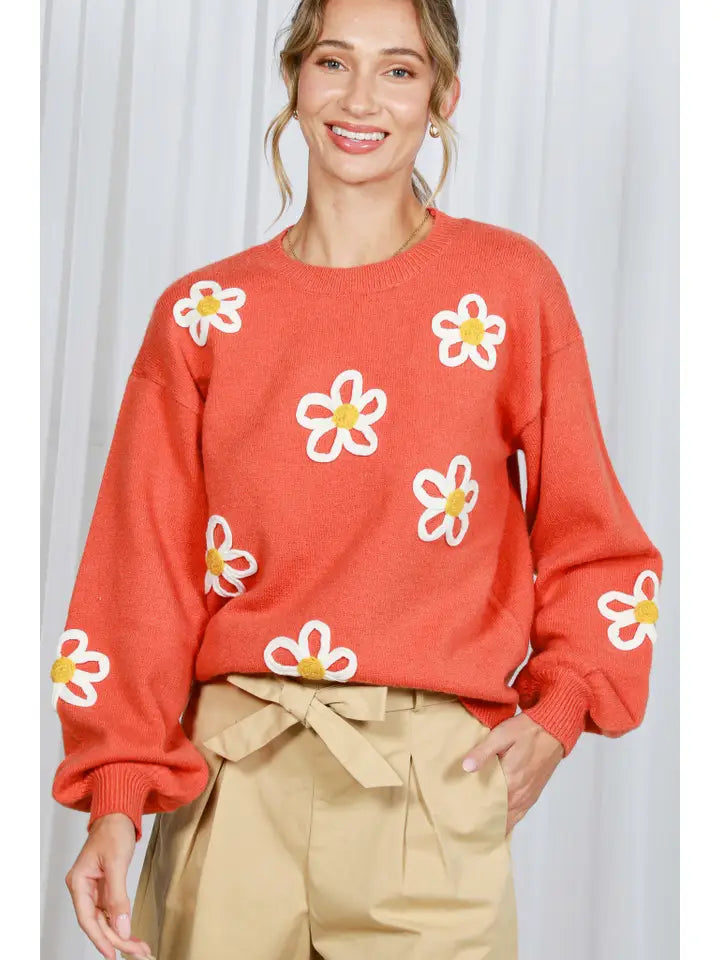 Floral Embroidered Sweater