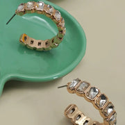 Classic Rhinestone Hoop Earrings
