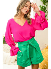 High-Rise Waist Tie Shorts