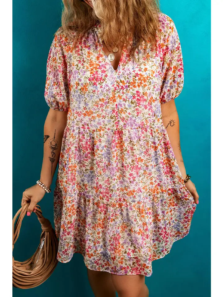 Floral Puff Sleeve Dress