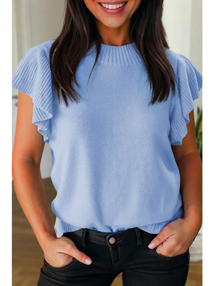 MARIA FLUTTER SLEEVE TOP