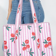 Cherry Reversible Quilted Tote Bag