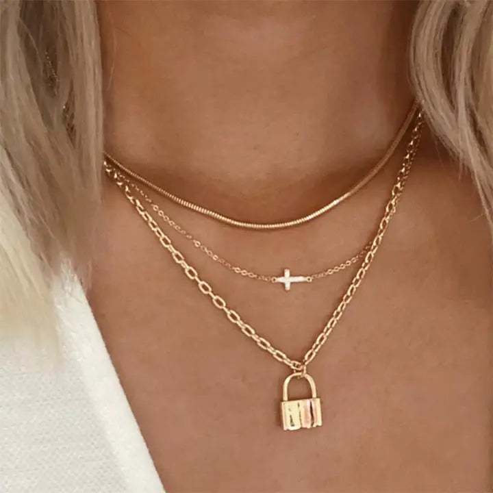 Locked In Layered Necklace