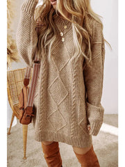 Cable Knit Sweater Dress