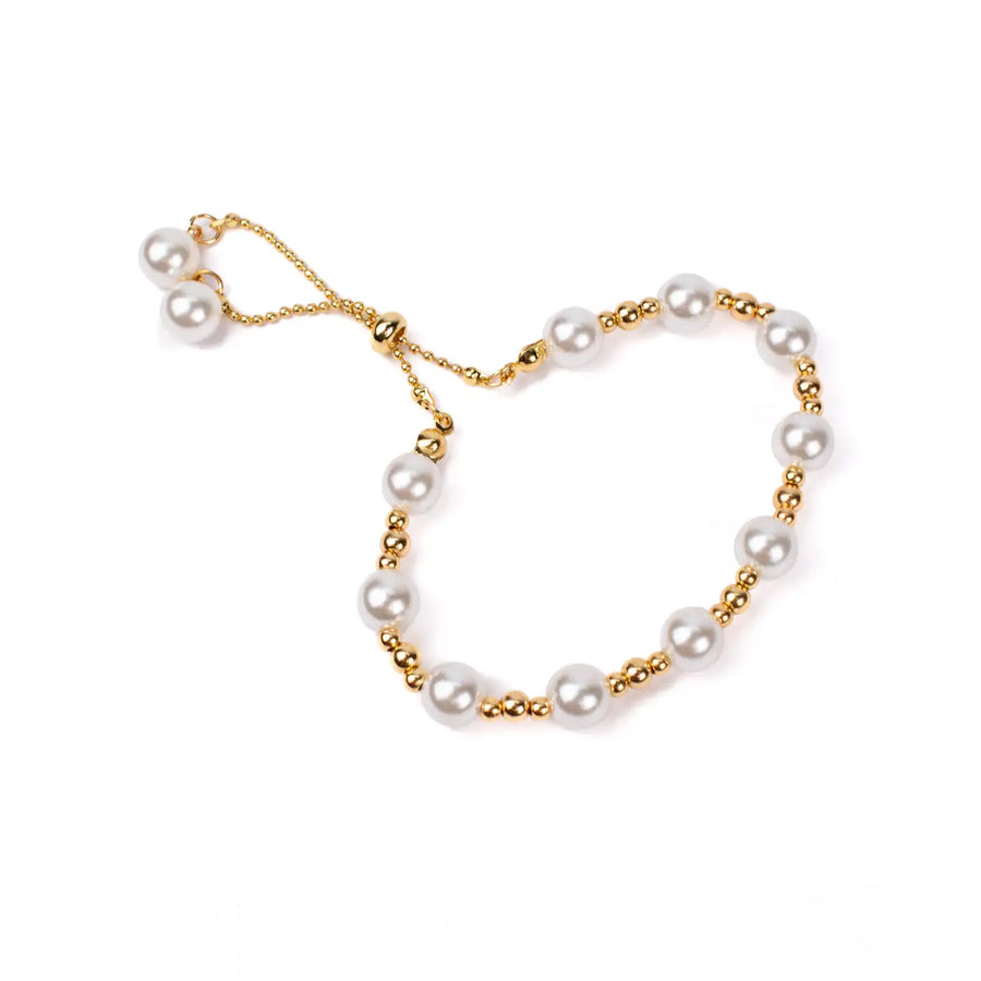 Pearl Slide Bracelet Gold/Pearl 9.5"
