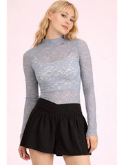 High Neck Sheer Mesh Top
