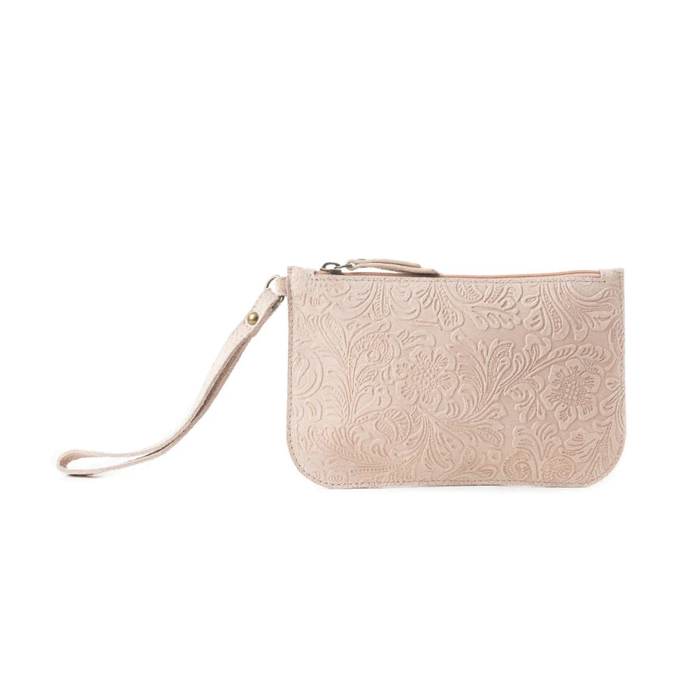 Myra Heritage Scroll Clutch