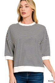 ALLIE STRIPED HALF SLEEVE