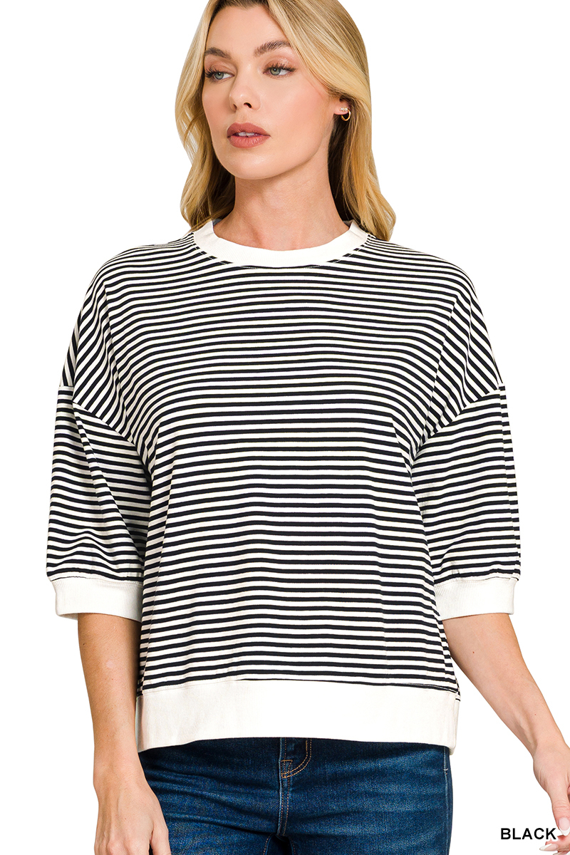 ALLIE STRIPED HALF SLEEVE