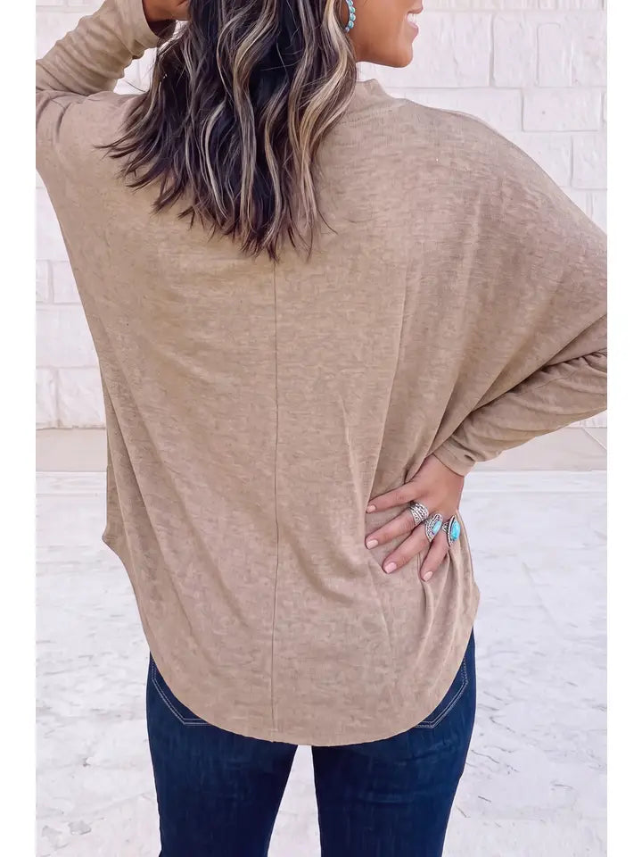 Oversized Mock Neck Blouse