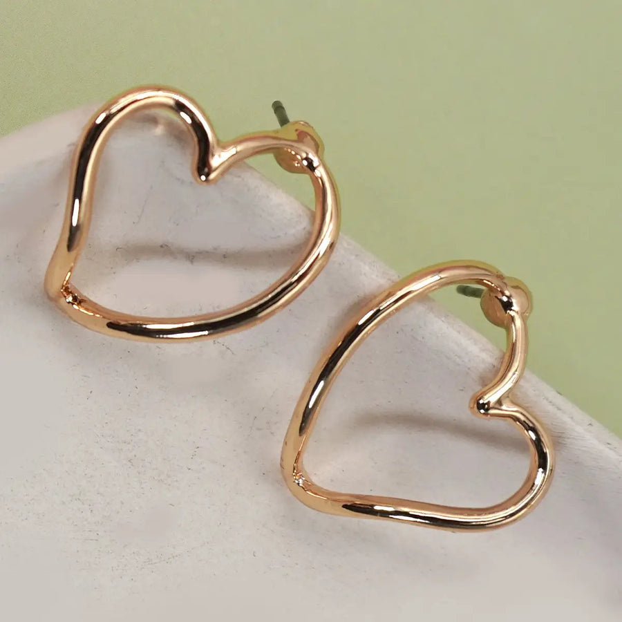 Curved Heart Earrings