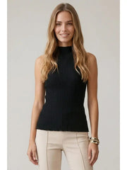 Sleeveless Turtleneck Knit Top