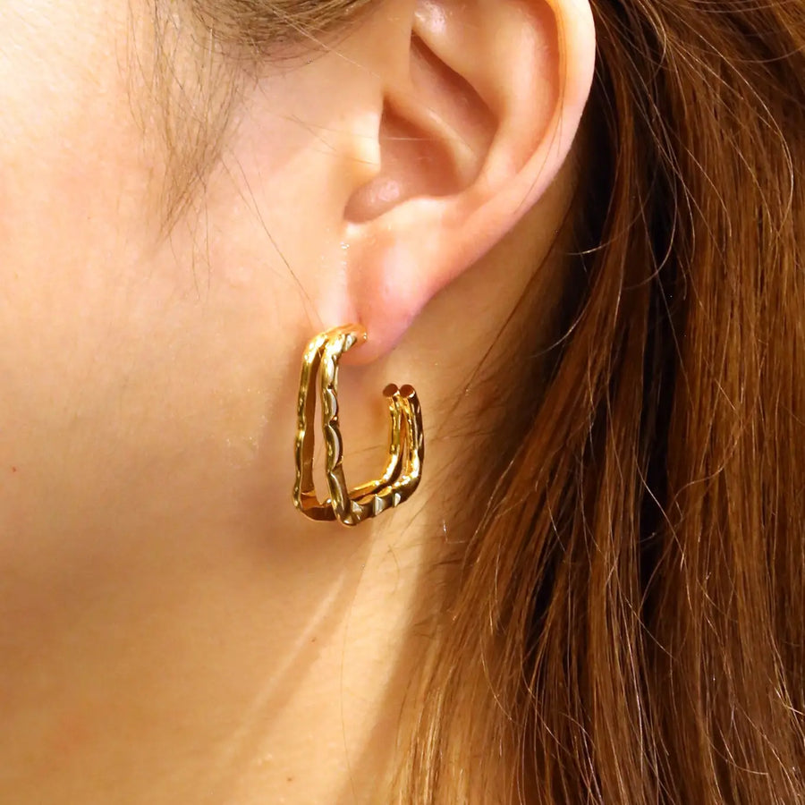 Crinkle Post Earrings