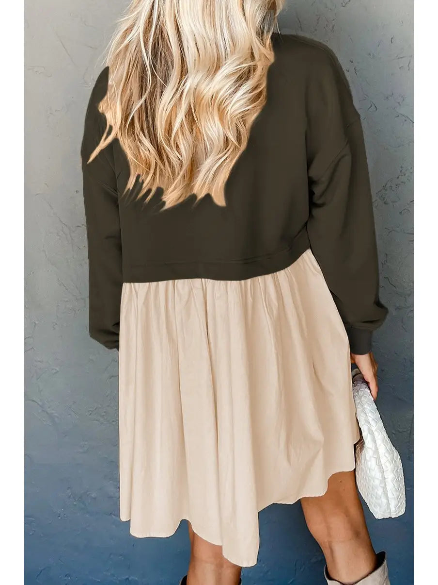 Solid Sweatshirt Poplin Mini Dress