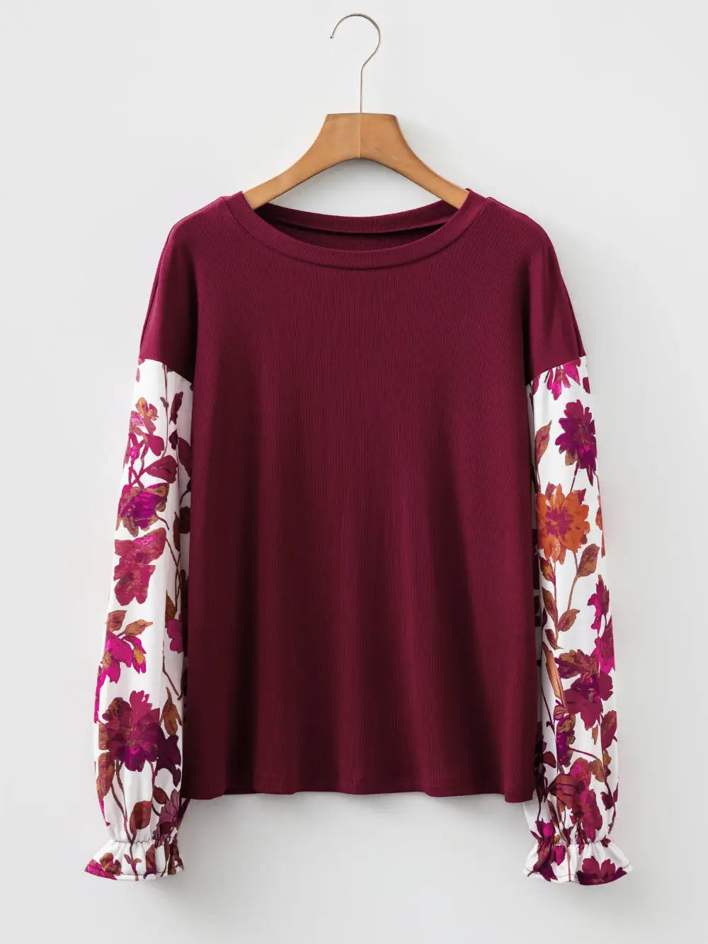 Floral Patchwork Long Sleeve Top