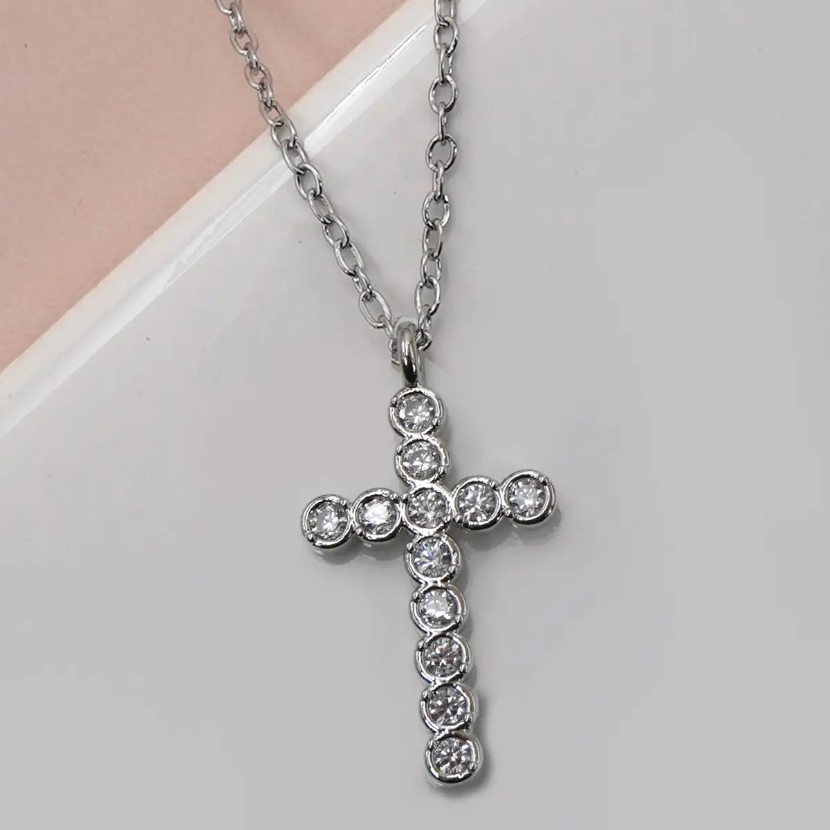 18K Stainless Steel Tarnish Free Cross Necklace
