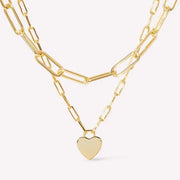 18k Stainless Steel Tarnish Free Layered Heart Necklace