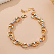 Sparkling Gold Link Chain Bracelet