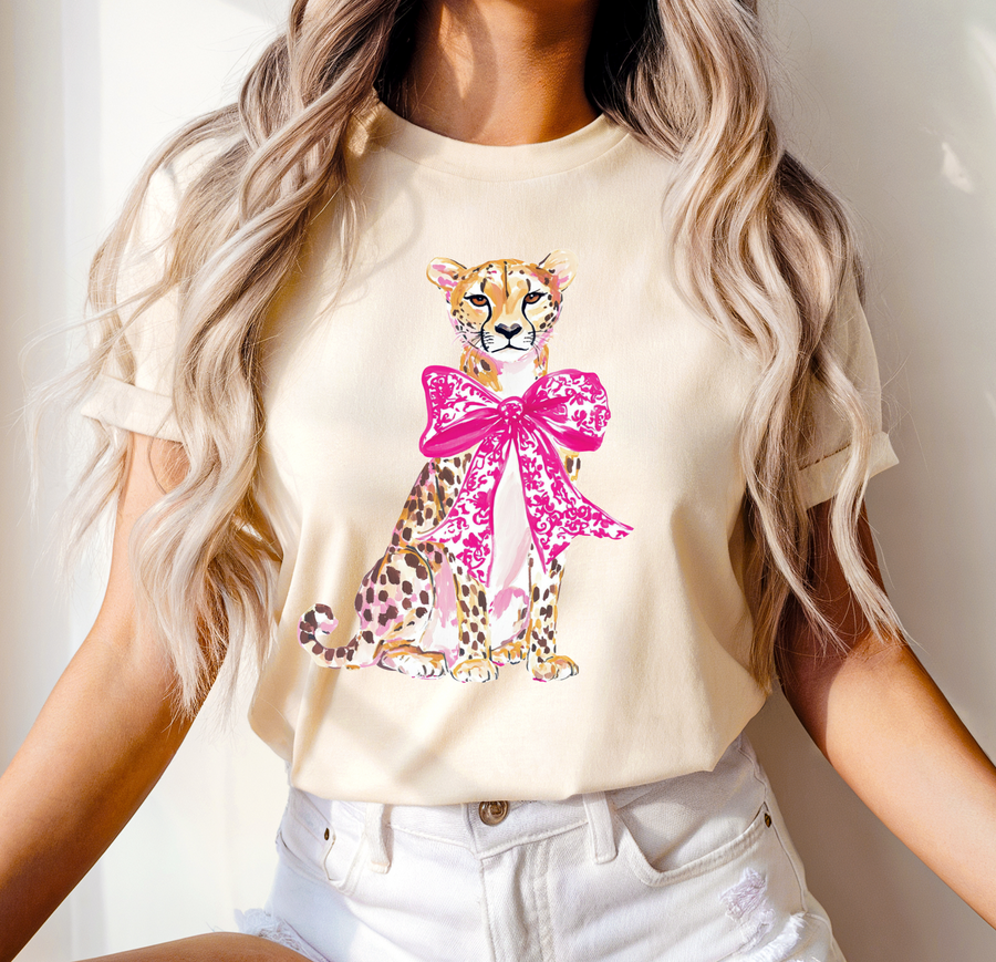 Leopard with Pink Bow