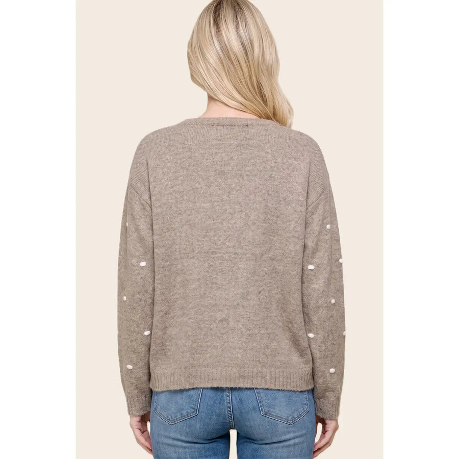 WANDA FUZZY DOT SWEATER