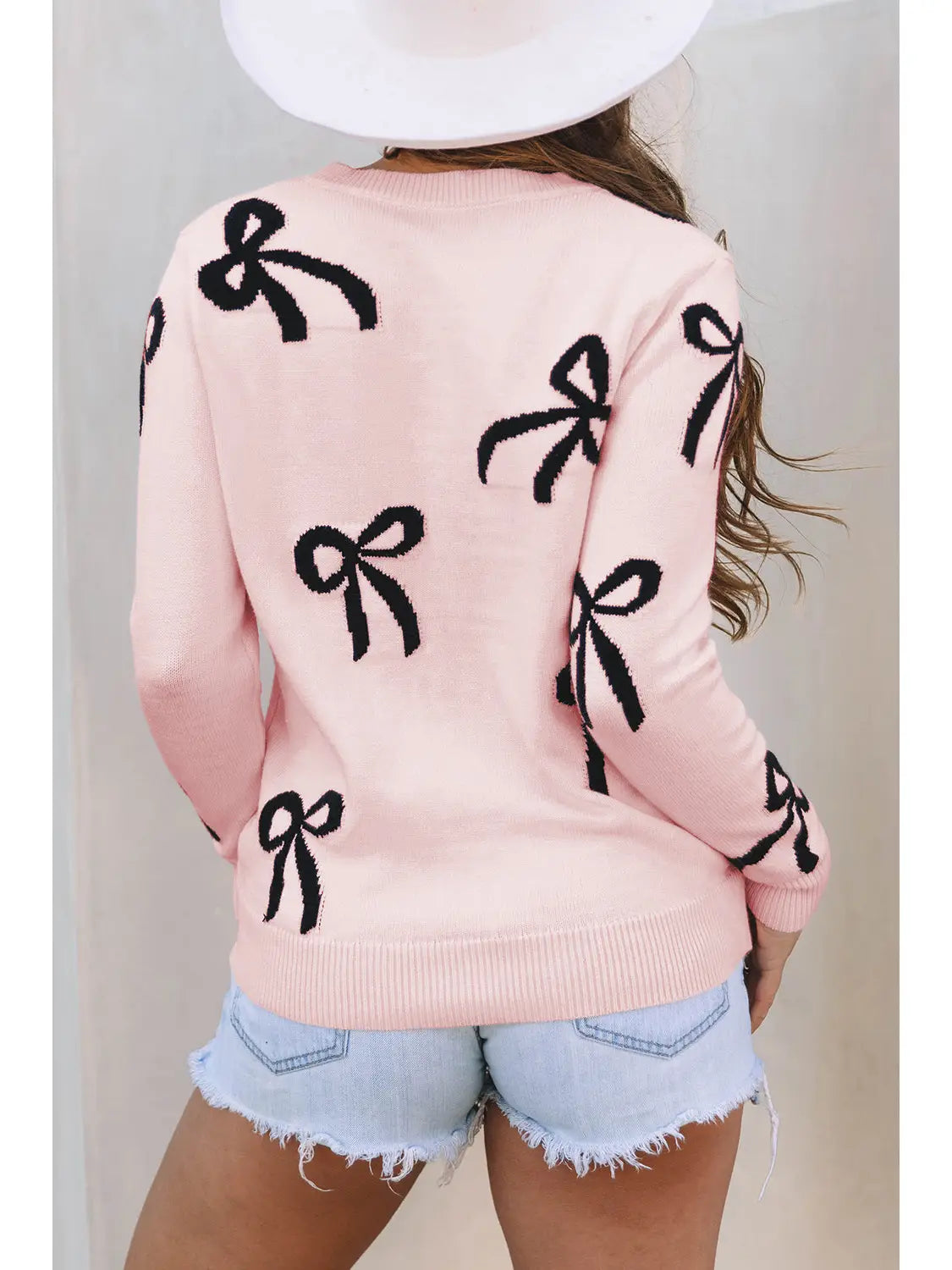 Bow Knit Crewneck Sweater