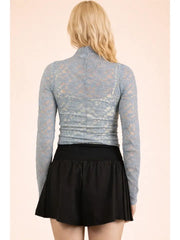 High Neck Sheer Mesh Top