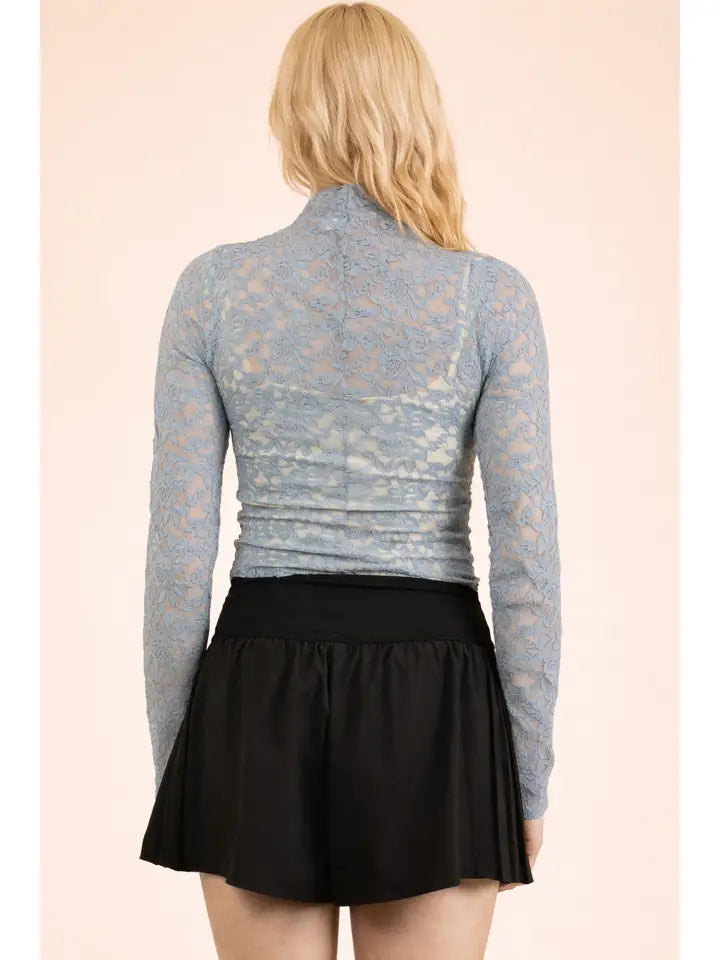 High Neck Sheer Mesh Top