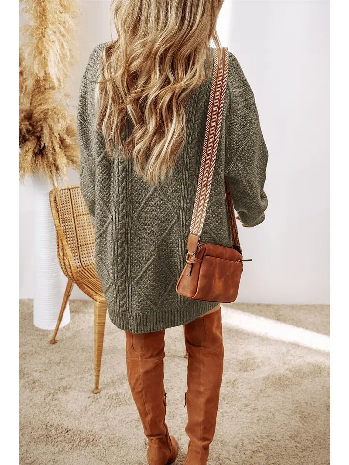 Cable Knit Sweater Dress