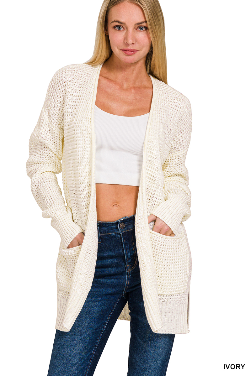 Waffle Knit Cardigan