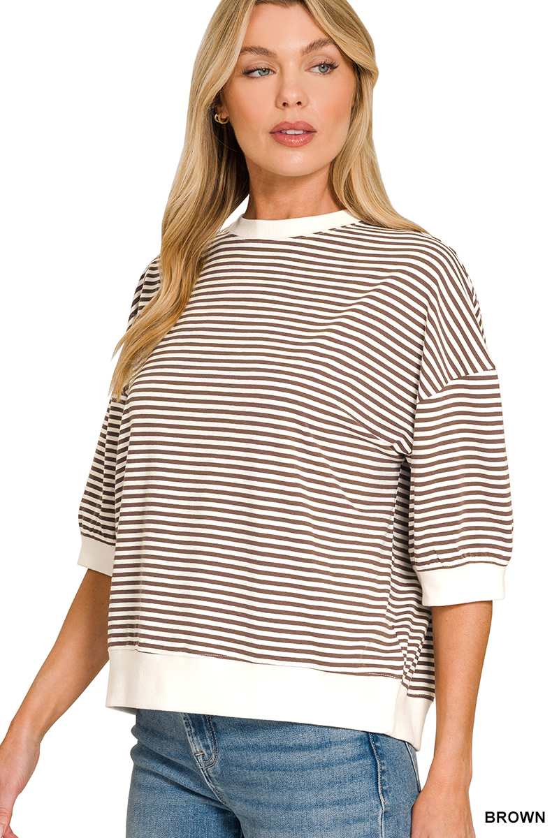 ALLIE STRIPED HALF SLEEVE