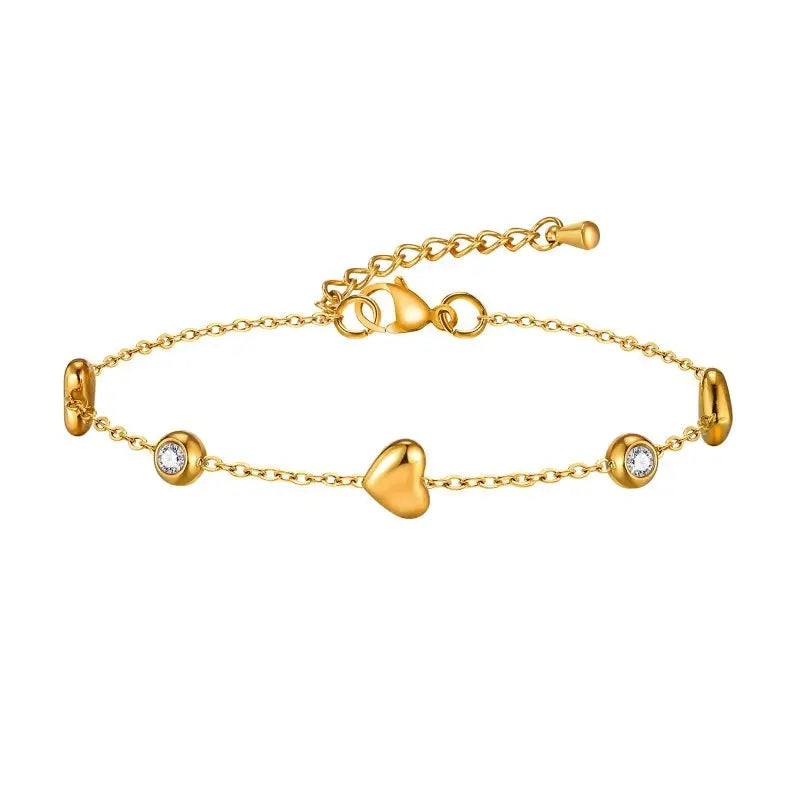 18K Stainless Steel Heart Bracelet