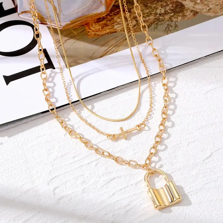Locked In Layered Necklace