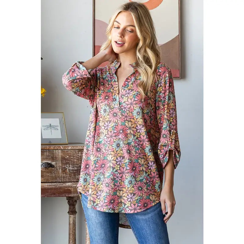 MANDARIN FLORAL TOP