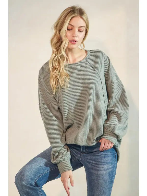 Solid Brushed Urban Ribbed Top