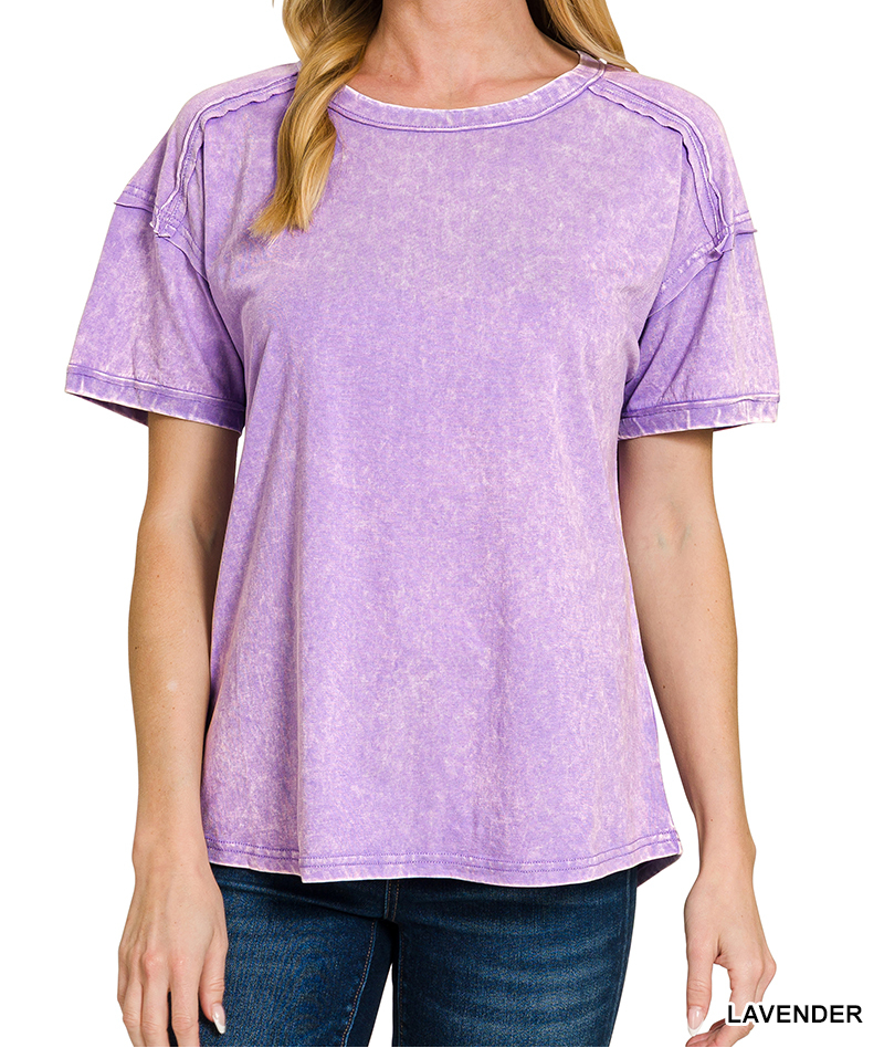 ACID WASHED RAW EDGE TEE
