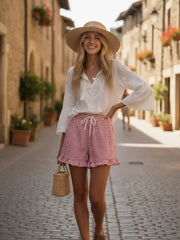GINGHAM RUFFLE SHORTS