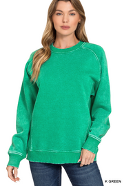 Acid Washed Fleece Sweatshirt