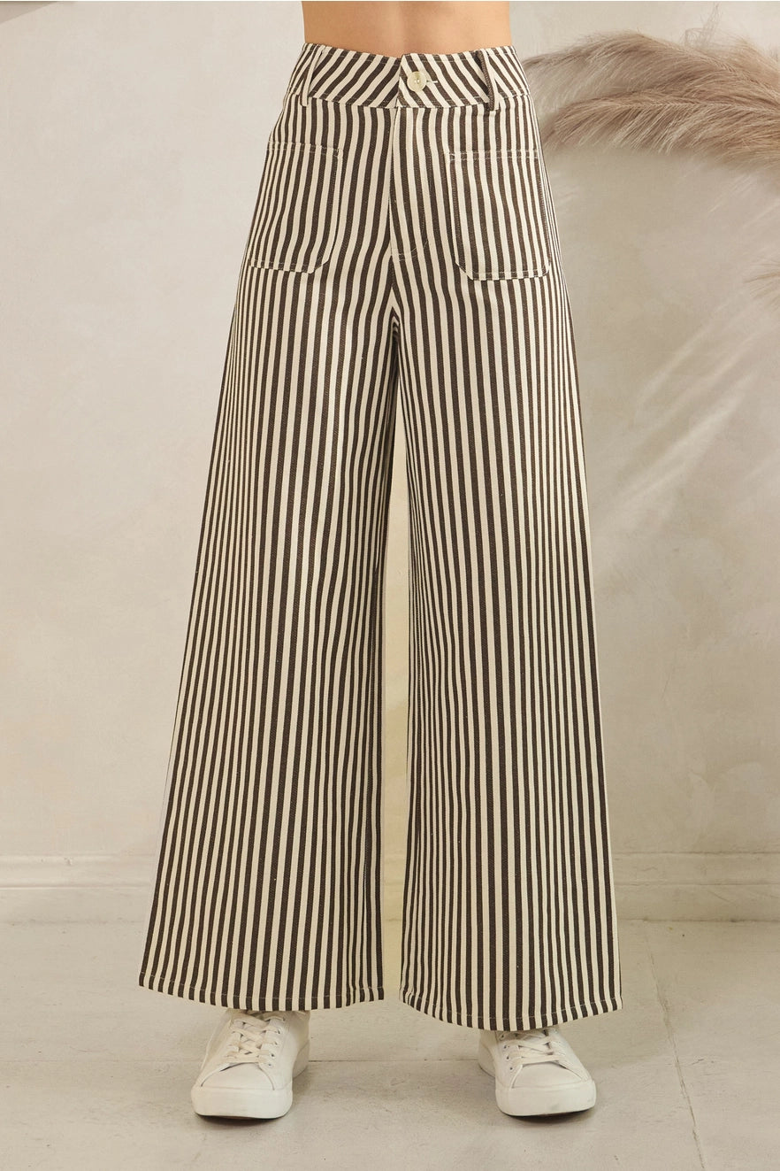 Stripe Wide Leg Pants
