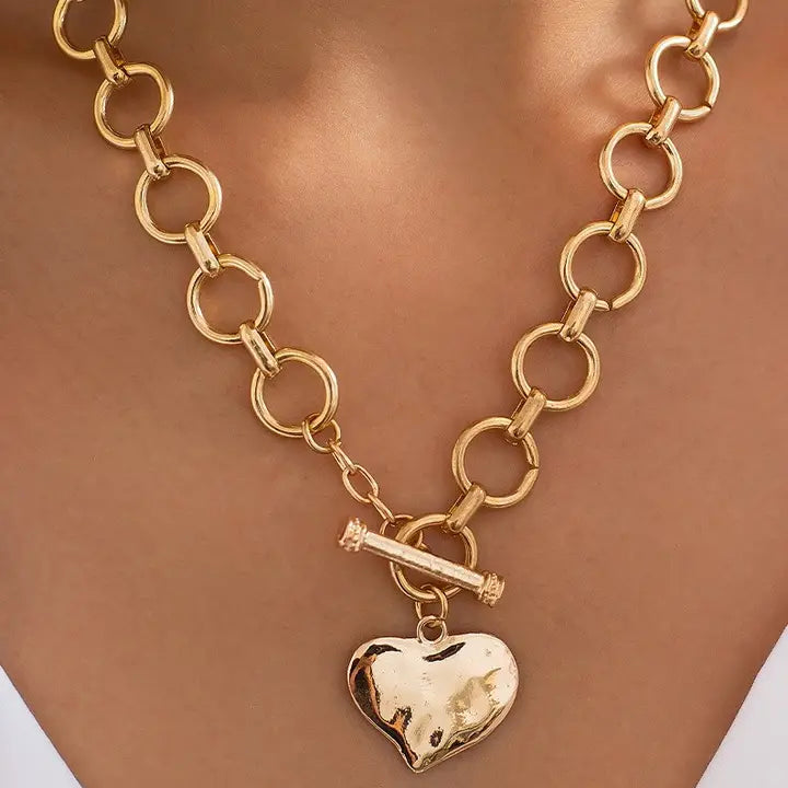 Hammered Heart Necklace