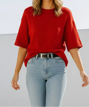 Short Sleeve Oversized Sweater Top