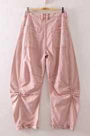Jean Washed Denim Barrel Pants