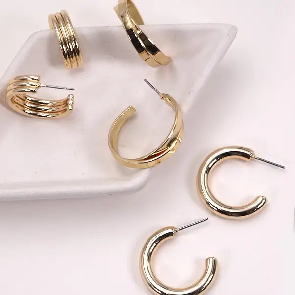 Multi Classic Hoop Trio Earrings