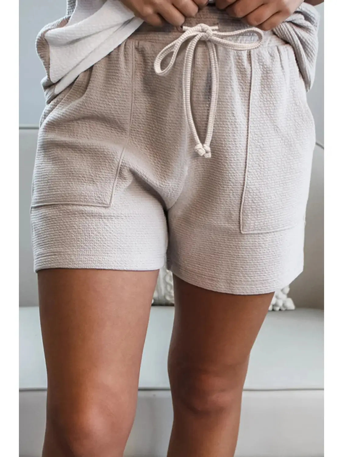 Colorblock Textured Tee and Shorts Set