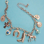 Western Boot Cross Bracelet